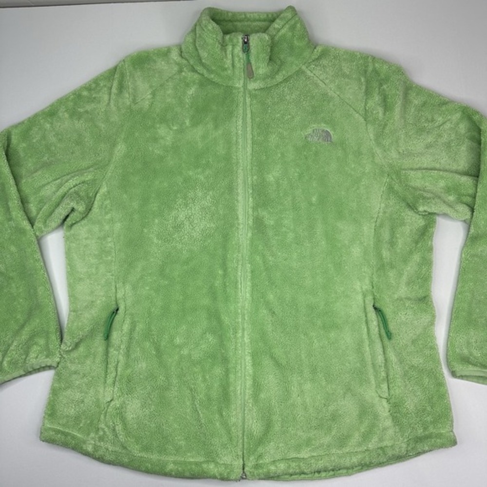 The North Face Osito Fleece Jacket Womens XXL Lime Green Full Zip Soft Fuzzy - Picture 5 of 16